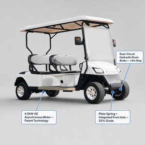 Voiturette de golf Tarion Street 4 places, moteur 3,5 kW, autonomie 90 km+, vitesse maximale 30-50 km/h, vente en gros directe d'usine, équipée d'un moteur 4.0 - Product Image 3