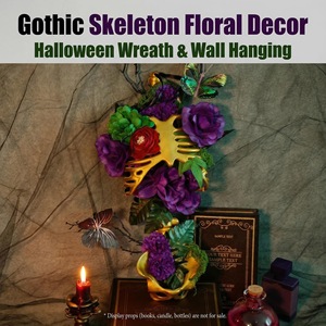 Decoración Floral de Esqueleto de Pelvis Dorada, Adorno para Fiesta de Halloween, Atmósfera Espeluznante Interior, Accesorio de Plástico para Arreglos Florales - Product Image 4