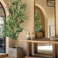 Arbre artificiel en olivier en plastique durable, design moderne, respectueux de l'environnement, pot décoratif pour salon, bureau, mariage