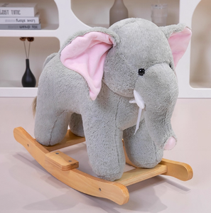 2-6 Year Old Children's Plush Toy Gray <b>Elephant</b> Rocking Horse As a <b>Gift</b> for Children - Product Image 2
