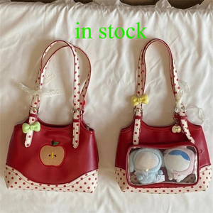 Bolso de Hombro Transparente para Mujer con Cierre de Cremallera y Diseño de Manzana Bordado con Detalle de Cojín - Product Image 1