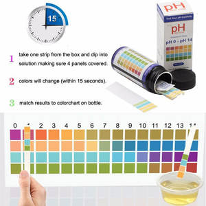 Bandelettes de <span class=keywords><strong>test</strong></span> d'indicateur de <span class=keywords><strong>pH</strong></span> d'usine personnalisées 4.5-9.0/0-14 pour la valeur de <span class=keywords><strong>pH</strong></span> de <span class=keywords><strong>test</strong></span> dans les échantillons d'<span class=keywords><strong>urine</strong></span> et de salive - Product Image 5
