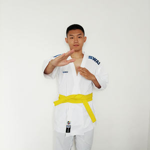 Uniforme de Karate Kimono Personalizado <span class=keywords><strong>Smai</strong></span> Aprobado por la WKF con Logo para Niños Equipo de Entrenamiento Material NBR - Product Image 4