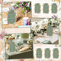 Ensemble de panneaux de table de mariage personnalisés en acrylique imprimés de fleurs sauvages, avec supports, pour livre d'or, cartes de repas, boissons, cadeaux et décoration de réception