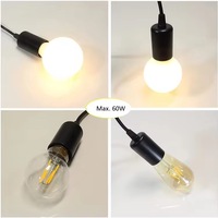 Douille de suspension vintage E27 en fer, support de lampe rétro, support d'ampoule Edison AC 220V, douille de lustre E27