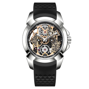 Luxury designer Men's Sports Quartz <b>Mechanical</b> <b>Watches</b> Fashion 43mm Stainless Steel Case Silicone Band Hollow Out <b>Watches</b> men - Product Image 1