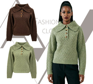 Suéter Vintage para Mujer, Tejido Grueso, con Botones, Color Verde Salvia, Tejido Suave, Ropa de Invierno <span class=keywords><strong>Retro</strong></span> y Moderna para Mujer - Product Image 2
