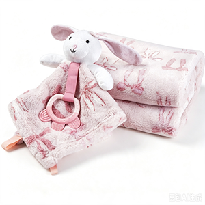 Couverture de sécurité personnalisée OEM pour bébé, en flanelle douce, <span class=keywords><strong>doudou</strong></span> réconfortant, compagnon de sommeil pour nourrisson, mouchoir, cadeau pour nouveau-né - Product Image 1