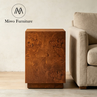 Table d'appoint moderne en bois en forme de cube, table de bout carrée sur piétement, table d'appoint de luxe en placage de bois de palissandre pour salon