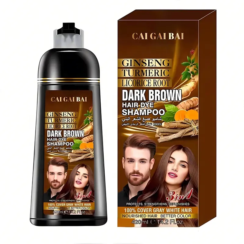 OEM Customize Wholesale Natural Extract Fast Hair Color Shampoo For Women Dry Hair Dye Permanent Shampoo