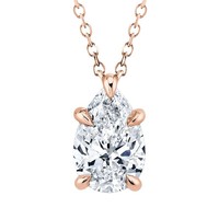 Collier pour femme en or 18 carats avec diamant en forme de poire, 30 points, 1 carat, solitaire, serti à griffes, certificat IGI