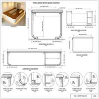 Comptoir de bar en forme de L bicolore personnalisé Yabo pour café, comptoir de réception incurvé pour petit café avec éclairage LED