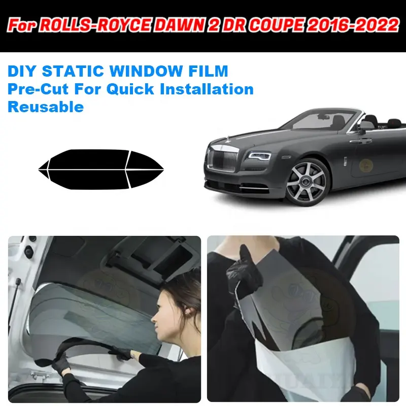 Tinte de ventana de coche ZHUAIYA, película de tinte de ventana precortada extraíble para DAWN 2 DR COUPE 2016-2022