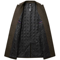 Nouveauté : Manteau décontracté pour homme, automne-hiver, col rabattu, couleur unie, taille plus, longueur moyenne, en laine