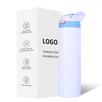 20 pièces/carton – Tasses isothermes en acier inoxydable à double paroi pour enfants, 12 oz et 20 oz, sans BPA, anti-fuite, maintien au chaud 6-12 heures