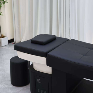 Lit de lavage capillaire de luxe en bois pour salon de coiffure, avec fonction Headspa, thérapie aquatique allongée et massage par circulation d'eau - Product Image 4