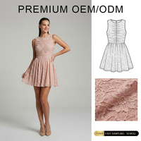 Robe Courte en Dentelle Plissée Style Européen et Américain, Sexy et Douce, Taille Naturelle, Coupe Trapèze, pour Femmes – Vente en Gros Personnalisée