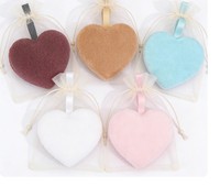 Lingettes démaquillantes lavables personnalisées en microfibre réutilisables pour le soin de la peau, tampons démaquillants en forme de cœur avec logo de marque