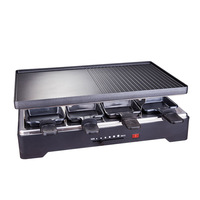 Grill rôtissoire électrique à 3 niveaux pour 8 personnes, avec 8 Mini poêles, plat de cuisson, BBQ de Table, modèle Teppanyaki