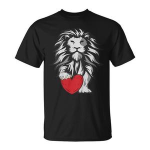 T-shirt pour enfants Lion Heart Saint-Valentin avec motif animal mignon pour garçons - Product Image 1