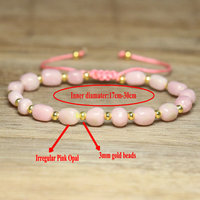 Bracelet en pierres irrégulières pour femmes, tissé à la main, jaspe impérial arc-en-ciel, opale rose, bracelet perlé délicat pour le yoga et la guérison, bijoux