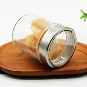 Bocal en verre de stockage de nourriture de cuisine de grande taille de cylindre de 420ML avec couvercle en acier inoxydable pour haricots am cornichons - Product Image 4