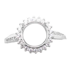 Anillo de Plata de Ley S925 con Marco Semimontado Vacío para Incrustación DIY de Piedra Central de Zirconia, 5*7/6*8/7*9/8*10/9*11/10*12mm, para Fiesta - Product Image 3