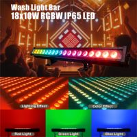 Barre LED Pixel Étanche 18x10W RGBW 4-en-1, Éclairage de Lavage à Contrôle Individuel IP65 DMX512 Silencieux pour Événements Extérieurs et Scènes Architecturales