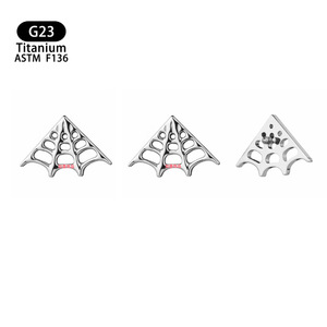 Piercing d'oreille en titane G23 ASTM F136 en forme de toile d'araignée, bijou de piercing géométrique - Product Image 5