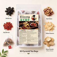 Teh Celup Campuran Lima Harta Karun Minweng 150g Teh Bunga Berkualitas Tinggi untuk Kesehatan Ginjal Pria, Vegan, Bebas Gluten, Bebas Gula