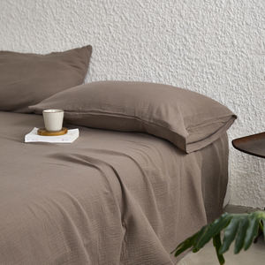 600TC 100% coton couleur unie doux <span class=keywords><strong>drap</strong></span> de <span class=keywords><strong>lit</strong></span> 1Pc fil froissé tissu lin comme Texture peau amical <span class=keywords><strong>drap</strong></span> de <span class=keywords><strong>lit</strong></span> - Product Image 5