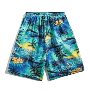 男性のための人気のあるデザインの夏のスタイルのビーチショーツカスタムデジタル印刷ハワイアンバギースイムショーツMasculinos