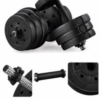 Ensemble d'haltères réglables en ciment 20KG avec plaques de poids en forme d'étoile et colliers de verrouillage à rotation pour la musculation à domicile et l'entraînement de force