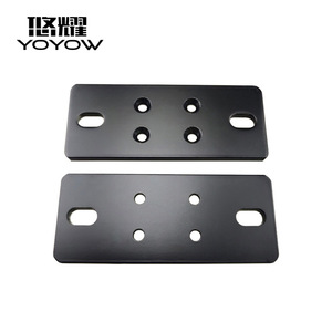 Plaque de support en métal noir robuste Yoyow 120x50x5mm pour meubles - Product Image 1