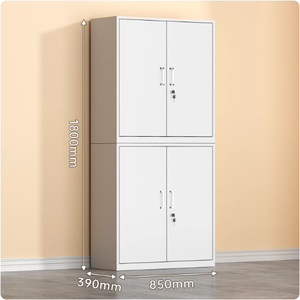 Armoire de classement commerciale en acier, design moderne et minimaliste, verrouillable, 2 tiroirs, porte en verre antistatique, pour les finances - Product Image 2