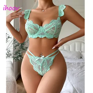 Ihoov Leopard in 3 mảnh lưới áo ngực & ngắn gọn bộ và garter sexy đồ lót