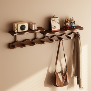 Perchero <span class=keywords><strong>de</strong></span> Bambú para Entrada <span class=keywords><strong>de</strong></span> Casa, Perchero Simple, Gancho para Ropa, Minimalista para Dormitorio, Montaje en <span class=keywords><strong>Pared</strong></span>, Sin Necesidad <span class=keywords><strong>de</strong></span> Instalación - Product Image 1