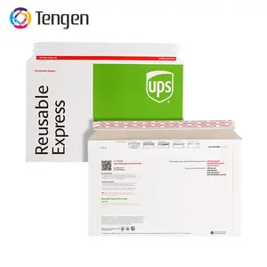 Tengen Customized Eco-friendly Compostable Documents Shipping Rigid Cardboard Paper Mailer Envelope For UPS Kraft Paper Express