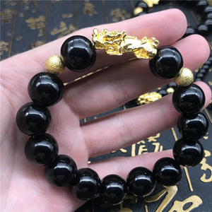 กำไลข้อมือหกคำ<span class=keywords><strong>ม</strong></span>งคลสีทองแฟชั่น กำไล<span class=keywords><strong>ปี่</strong></span>เซียะหินออบซิเดียนสีดำ เครื่องประดับของขวัญสำหรับผู้หญิงผู้ชาย กำไลเสริ<span class=keywords><strong>ม</strong></span>ฮ<span class=keywords><strong>วง</strong></span><span class=keywords><strong>จุ</strong></span>้ย - Product Image 5