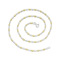 TIANYIDA Boutique Bijoux italiens Collier chaîne en perles d'olive en argent sterling 925 Collier plaqué or brillant de luxe
