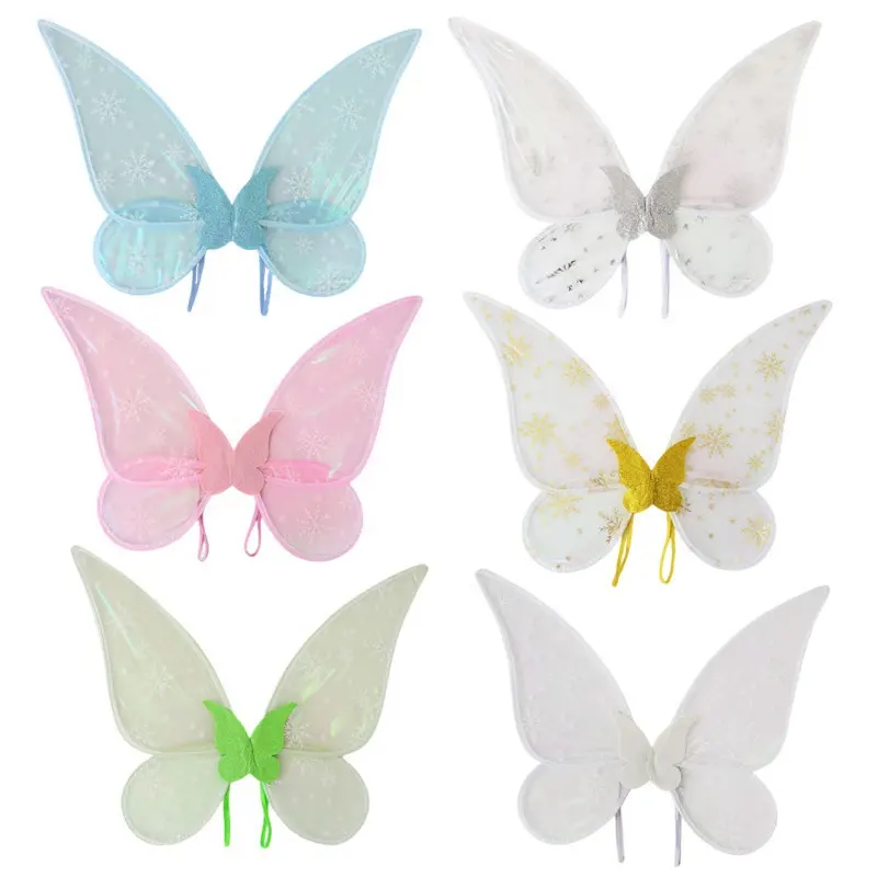 Big Angel Butterfly Wings Kostüm Adult Angel Wing zum Verkauf Butterfly Sparkling Sheer Fairy Wings für Mädchen Frauen Party Wear