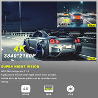 Kamera dasbor MINI tanpa layar 4k + 2k, kamera dasbor dvr mobil 4k lensa ganda depan dan belakang 4k wifi gps HD 4k
