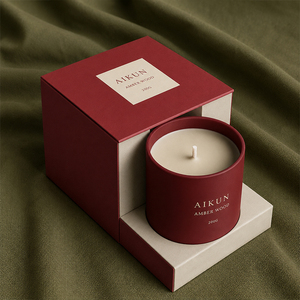 Bougie parfumée artisanale en cire de soja AIKUN, marque privée, dans un récipient en céramique moderne, parfum unique pour la maison, idéale pour Pâques et les mariages - Product Image 2