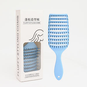 Peine de masaje personalizado colorido para mujer Cómodo Nylon suave con superficie esmerilada Mango de ABS Cepillo de pelo para desenredar - Product Image 2