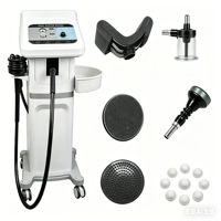 Masseur vibrant vertical G8 Max avec têtes interchangeables, puissance réglable avec précision, utilisé pour l'amélioration mammaire et le drainage lymphatique