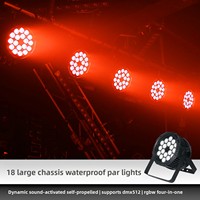 Projecteur de scène LED RGBW 18x IP65 étanche, 4-en-1, haute fidélité des couleurs CRI 90, contrôle DMX512, batterie rechargeable, pour mariages et bars