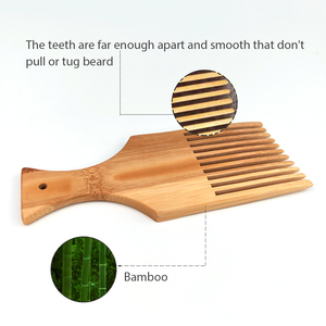 Peigne en Bois et Bambou 100% Naturel à Dents Larges pour Cheveux et Barbe, Brosses Courantes pour Usage Domestique avec Étiquette Privée, Vente en Gros - Product Image 5