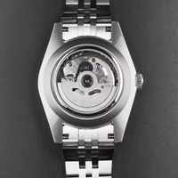Montre mécanique automatique de luxe 39 mm avec logo personnalisé pour homme, montre-bracelet haut de gamme pour affaires avec date, mouvement Seiko NH35