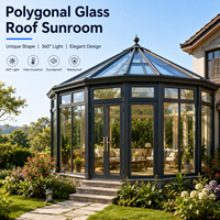 Véranda moderne en aluminium et verre avec portes pliantes, serre de jardin de luxe pour l'intérieur et l'extérieur