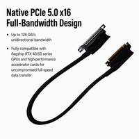 PCIe 5.0 X16 Riser Cable 128GB/s Graphics Card Extension Cord Woven Mesh EMI Shielding Vertical GPU Mount Wire ITX Custom Build